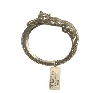 Brighton Leopard Cat Silver-Tone Hinge Bracelet